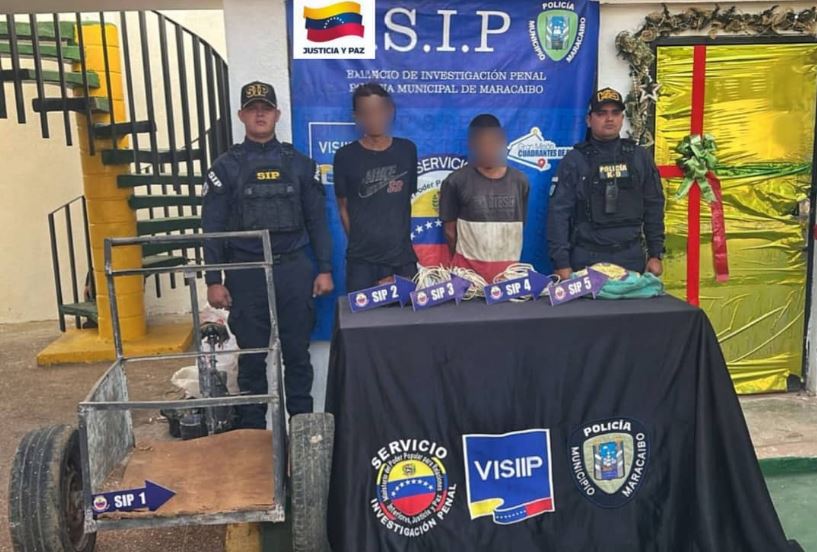 Polimaracaibo capturó a dos hombres por hurto de cableado del encendido navideño en Bella Vista